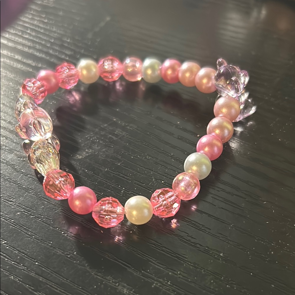 Elegant Pink and Pearl Beaded Bracelet